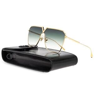 New! Valentino V Goldshield VLS 137C, Gold/Green Gradient Sunglasses, Authentic